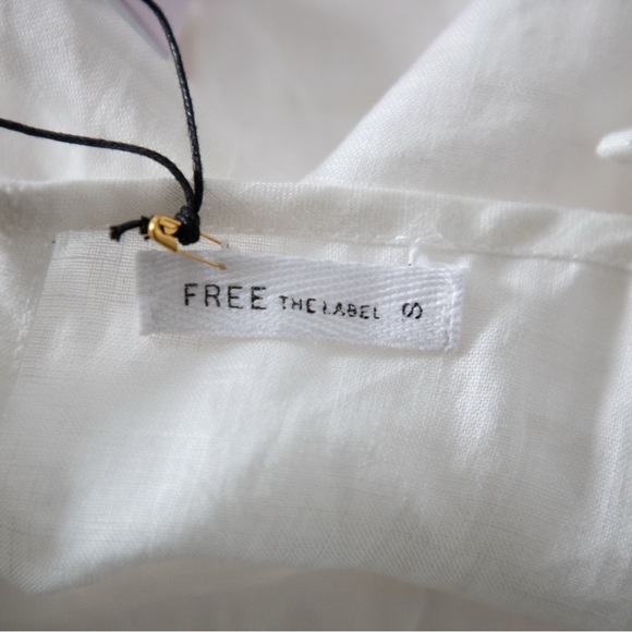 Free Label White Linen Mini Dress Small - Picture 6 of 6